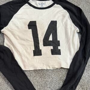 Brandy melville white and black long sleeve top